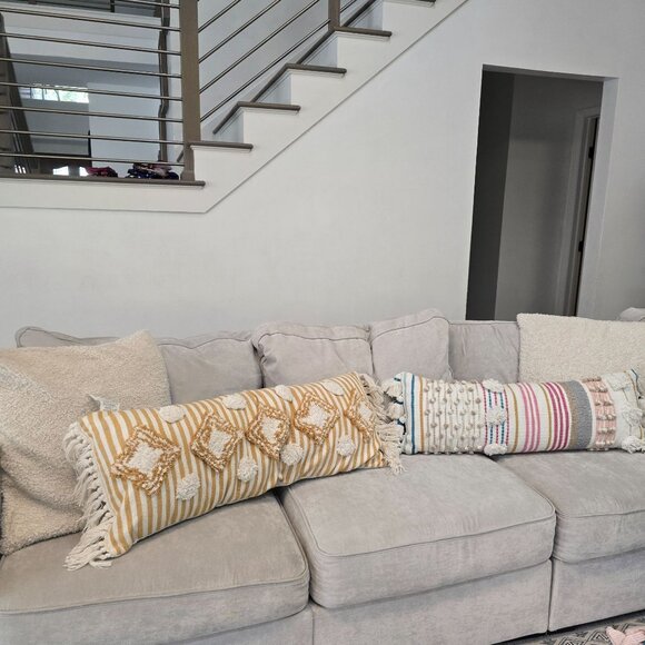 Decorative Boho Lumbar Pillow Set With Fringe & Tassels 12in x 36in & 15in x 38i - Picture 14 of 16